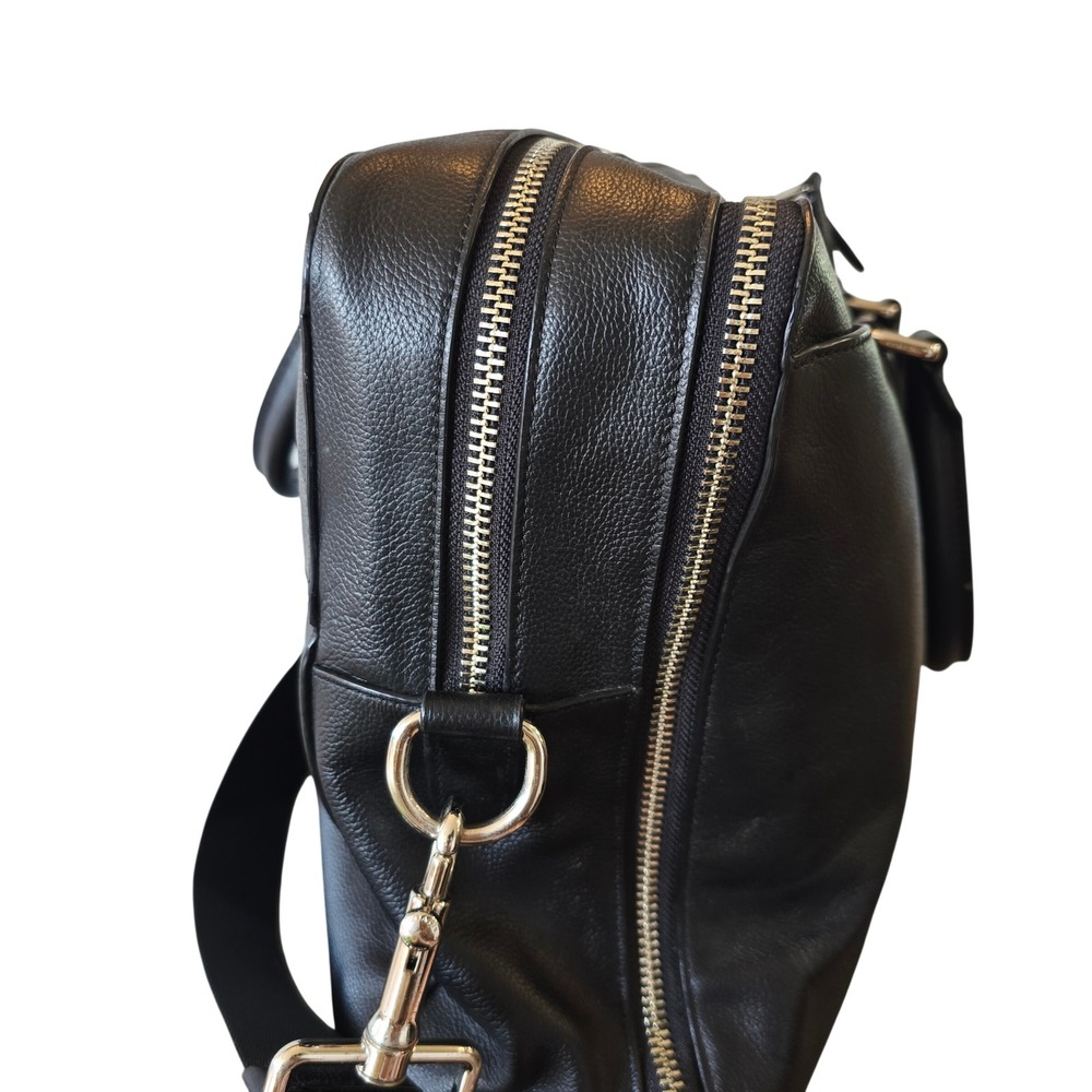 Coach Hamilton Briefcase Black Pebbled Leather Laptop Bag F72985 - Picture 4 of 13